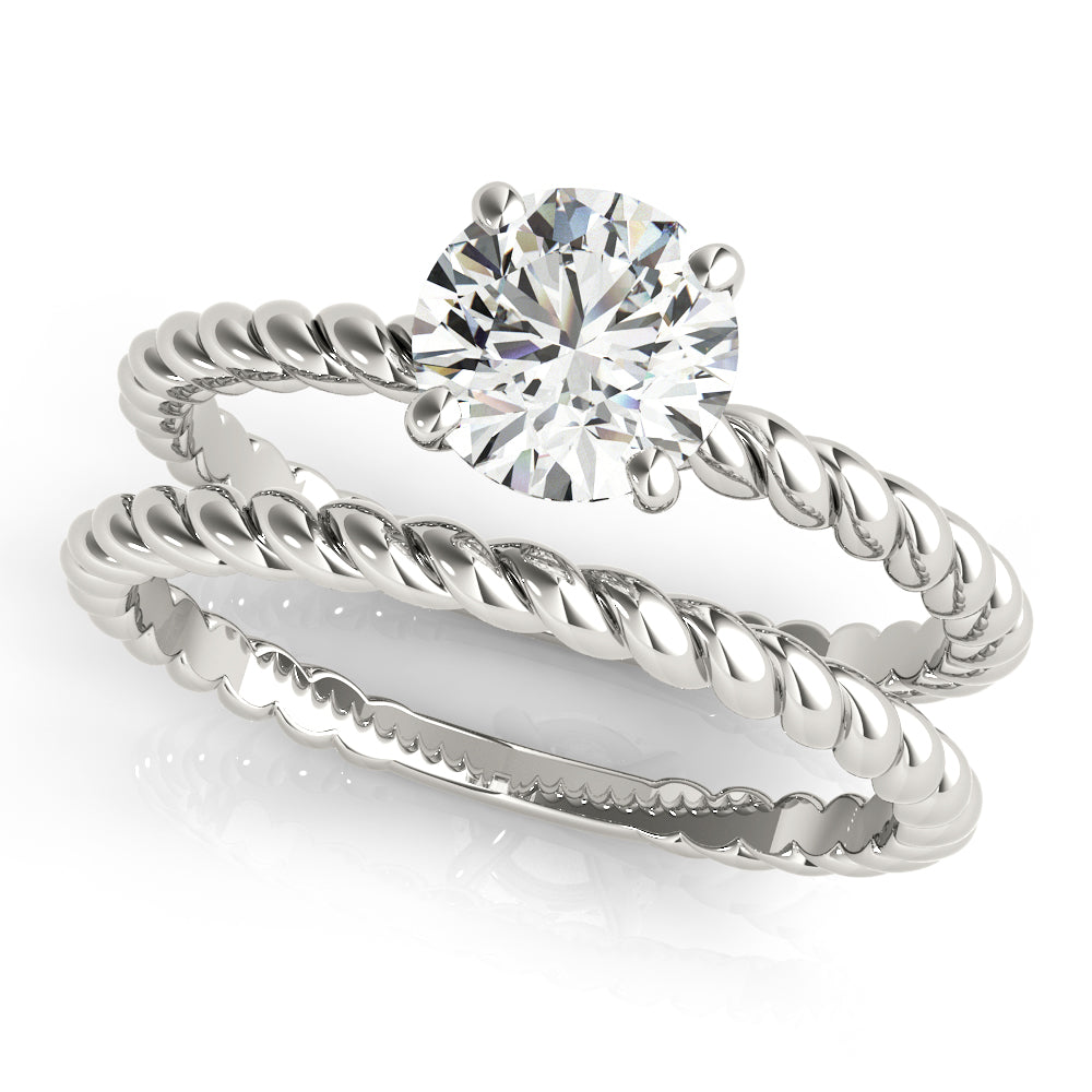 Round Twisted Shank Center Diamond Engagement Ring · 1.00 ct tw