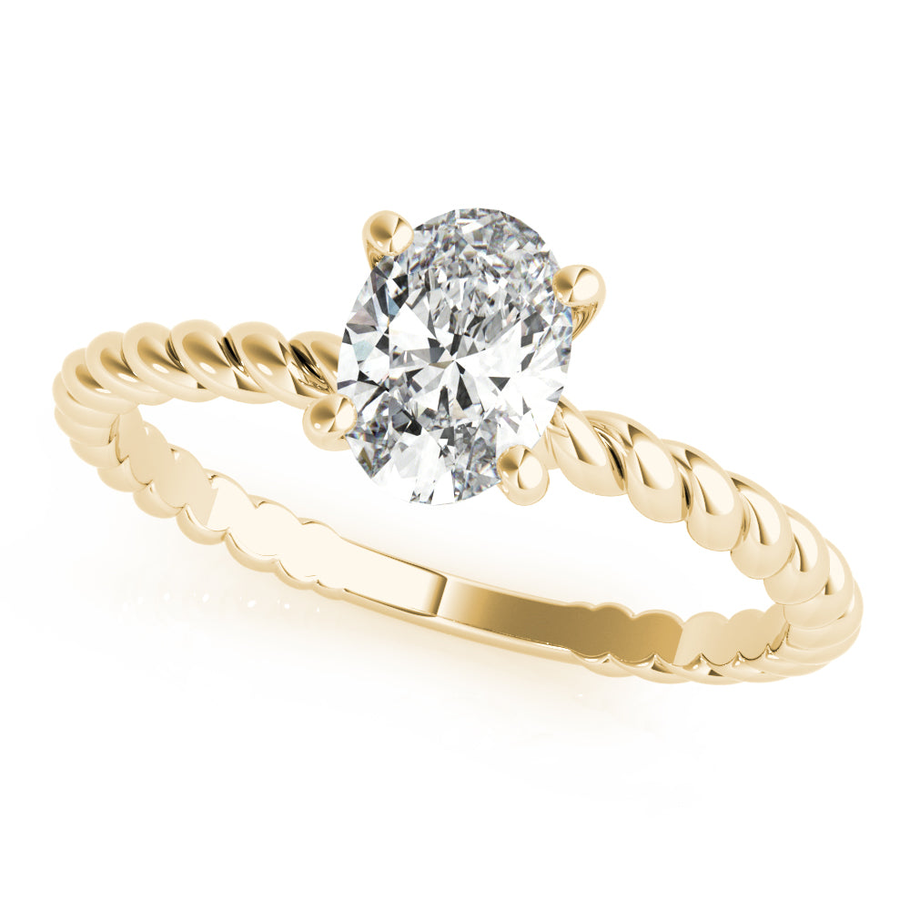 Oval Twisted Shank Center Engagement Ring