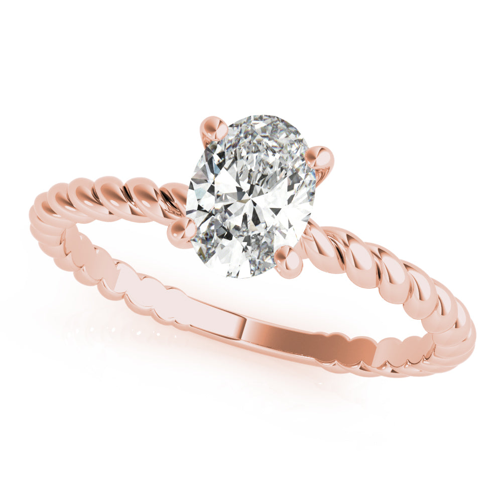 Oval Twisted Shank Center Engagement Ring