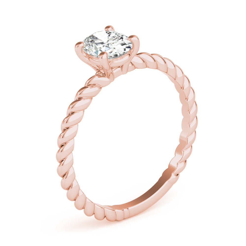 Oval Twisted Shank Center Engagement Ring