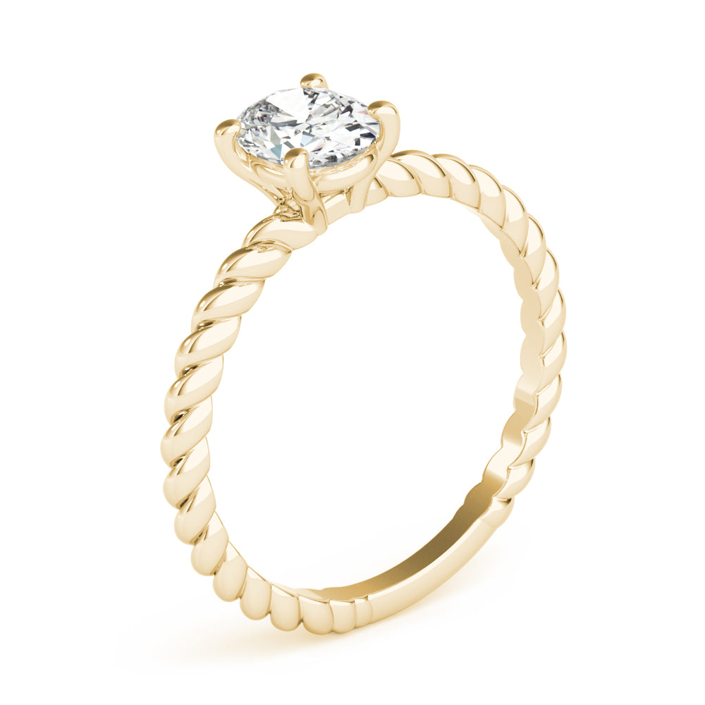 Oval Twisted Shank Center Diamond Engagement Ring · 0.38 ct tw