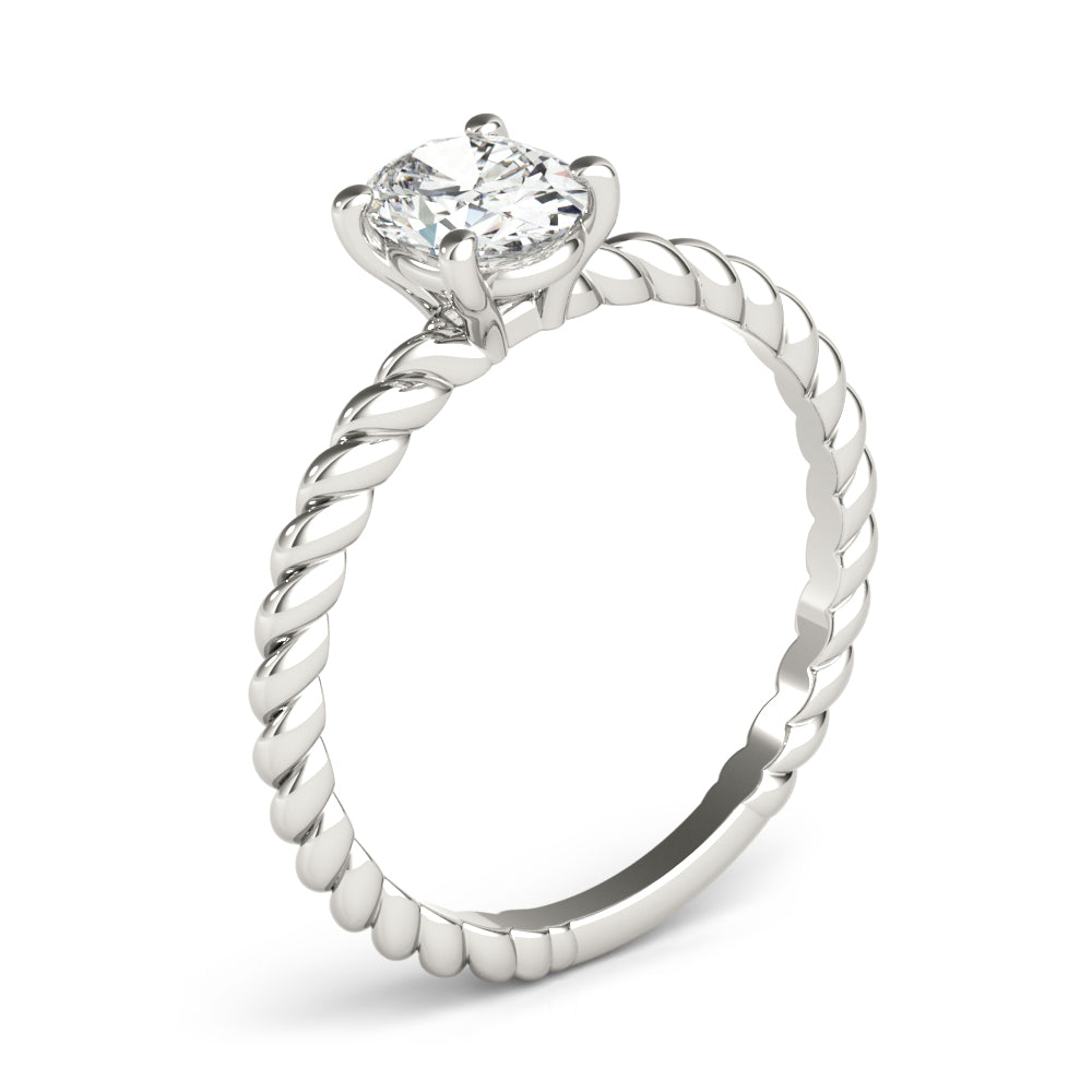 Oval Twisted Shank Center Engagement Ring