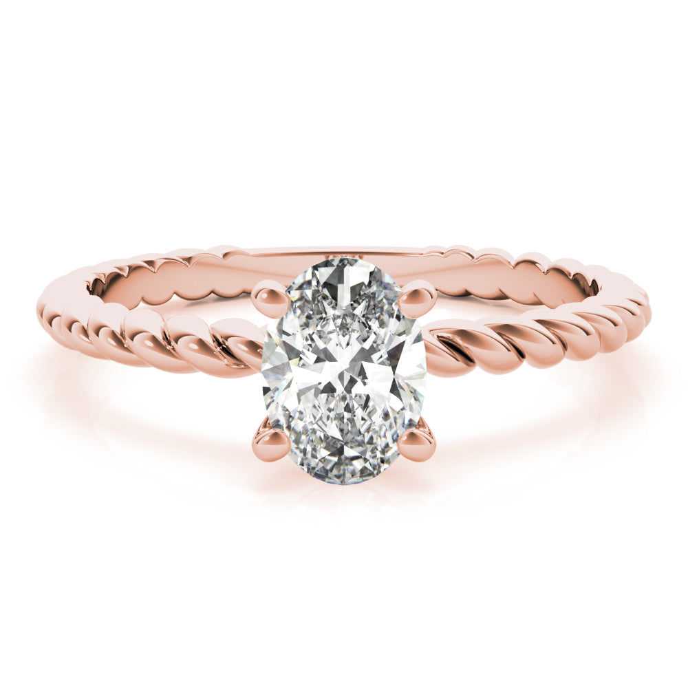 Oval Twisted Shank Center Engagement Ring