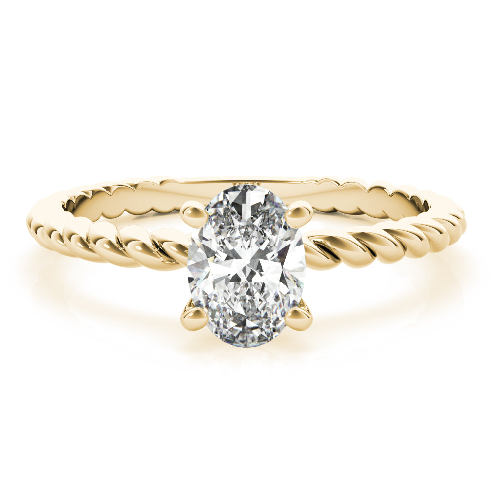 Oval Twisted Shank Center Engagement Ring