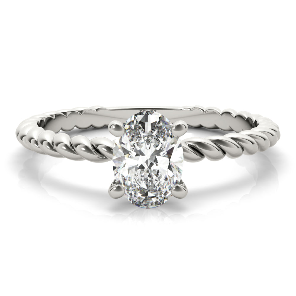 Oval Twisted Shank Center Engagement Ring