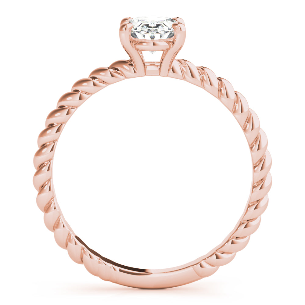 Oval Twisted Shank Center Engagement Ring
