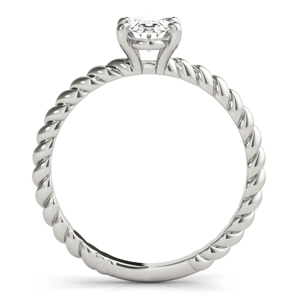 Oval Twisted Shank Center Engagement Ring