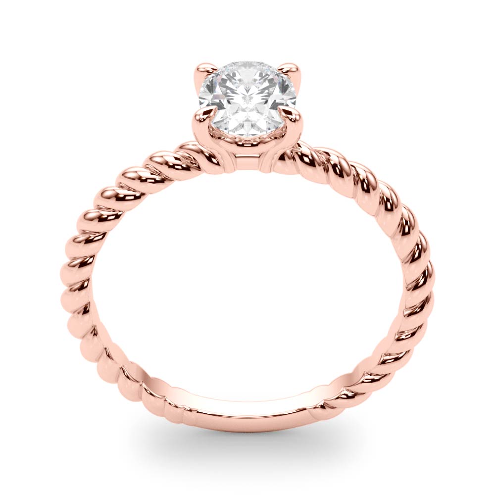 Oval Twisted Shank Center Diamond Engagement Ring · 0.38 ct tw