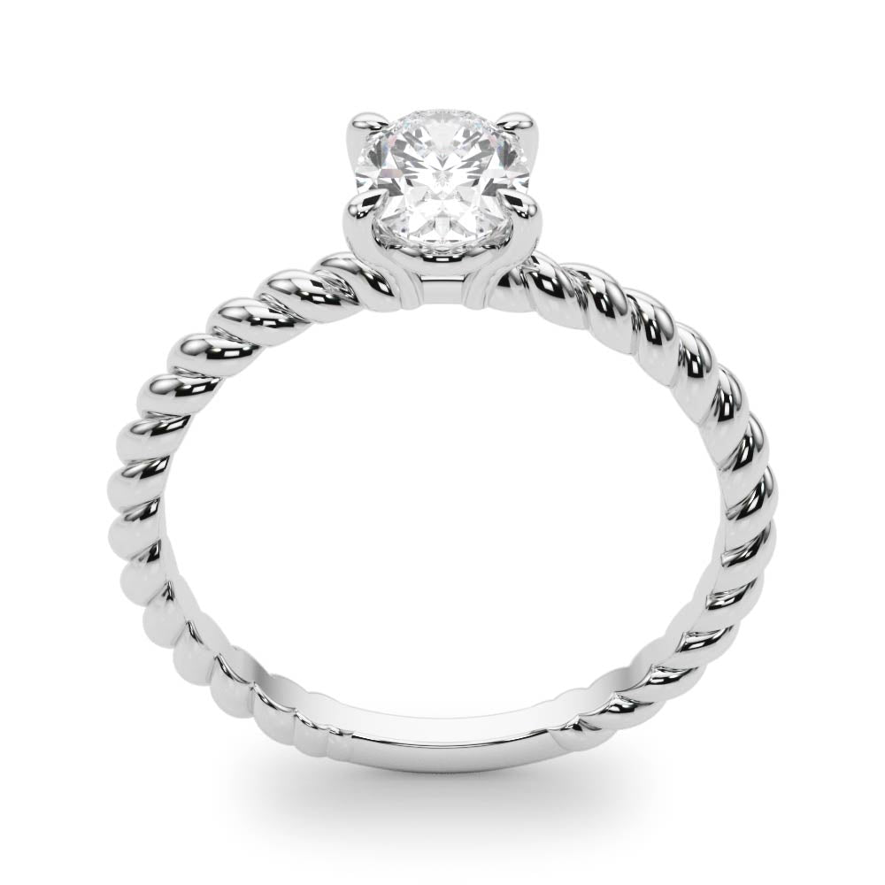 Oval Twisted Shank Center Engagement Ring