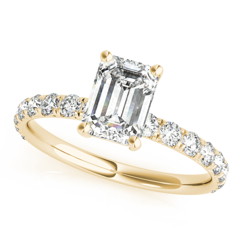 Emerald Single Row Diamond Engagement Ring · 0.48 ct tw