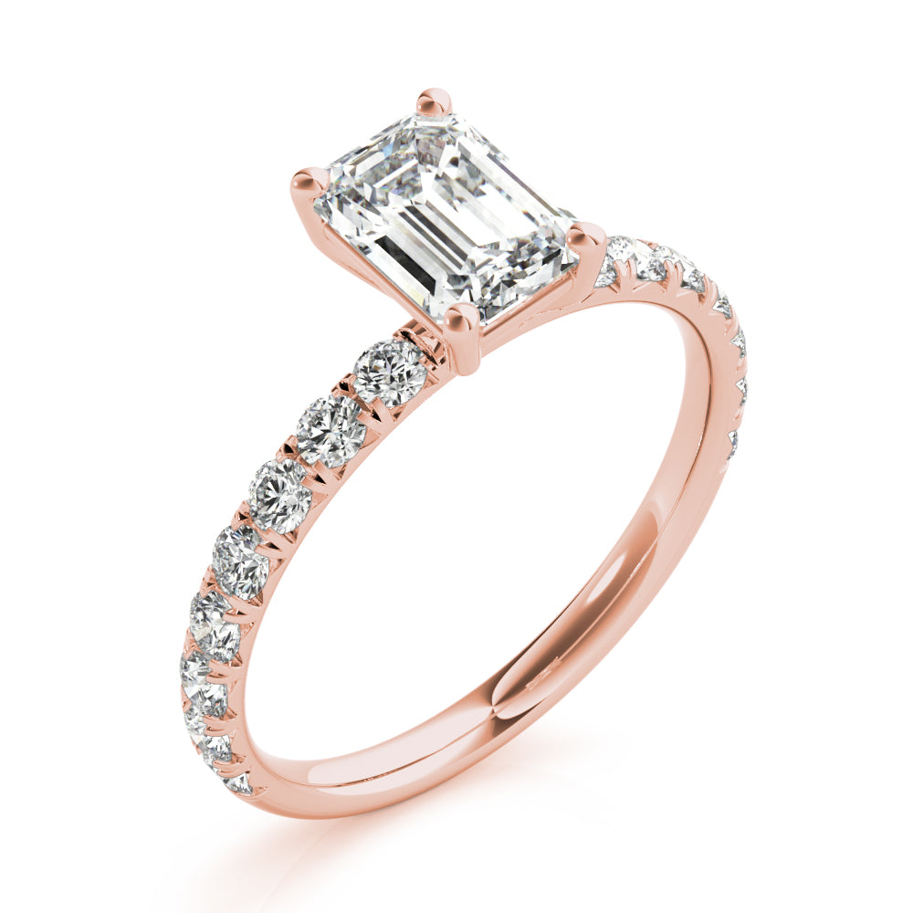 Emerald Single Row Diamond Engagement Ring · 0.48 ct tw