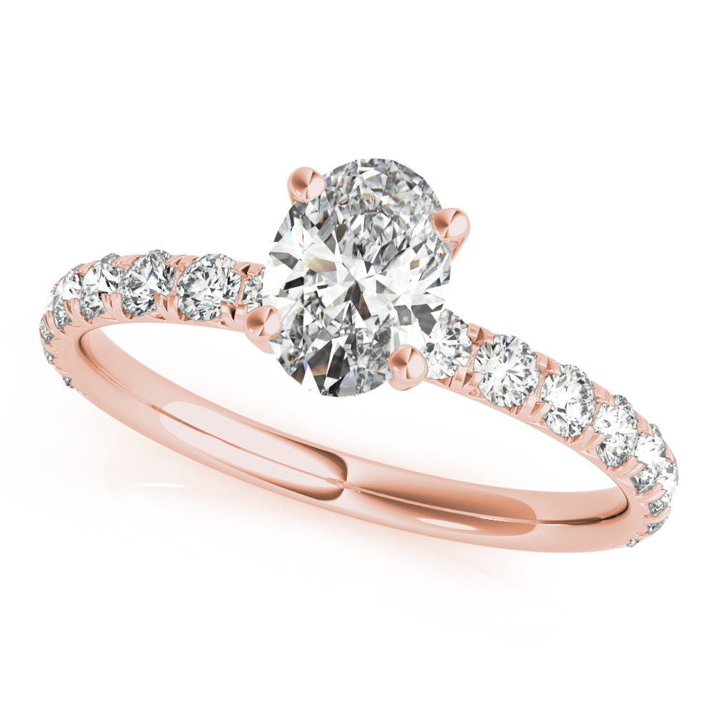 Oval Single Row For Center Diamond Engagement Ring · 0.86 ct tw