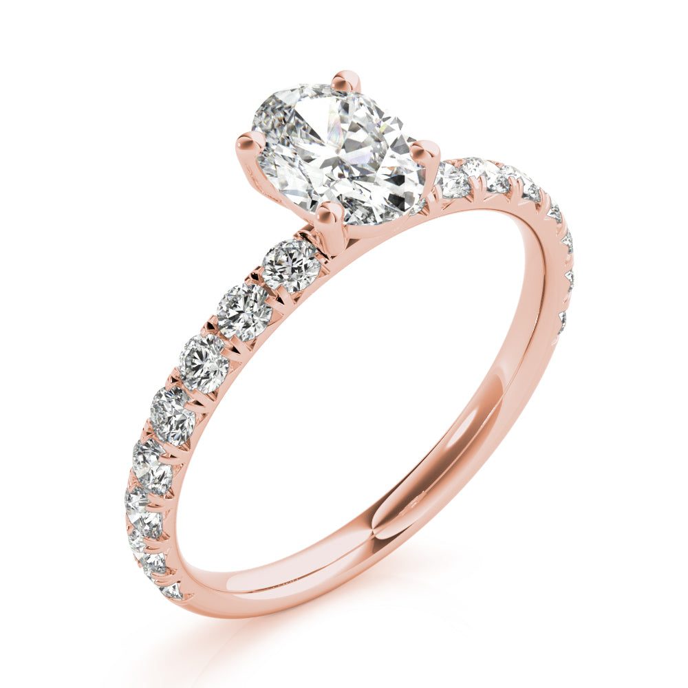 Oval Single Row For Center Diamond Engagement Ring · 0.86 ct tw