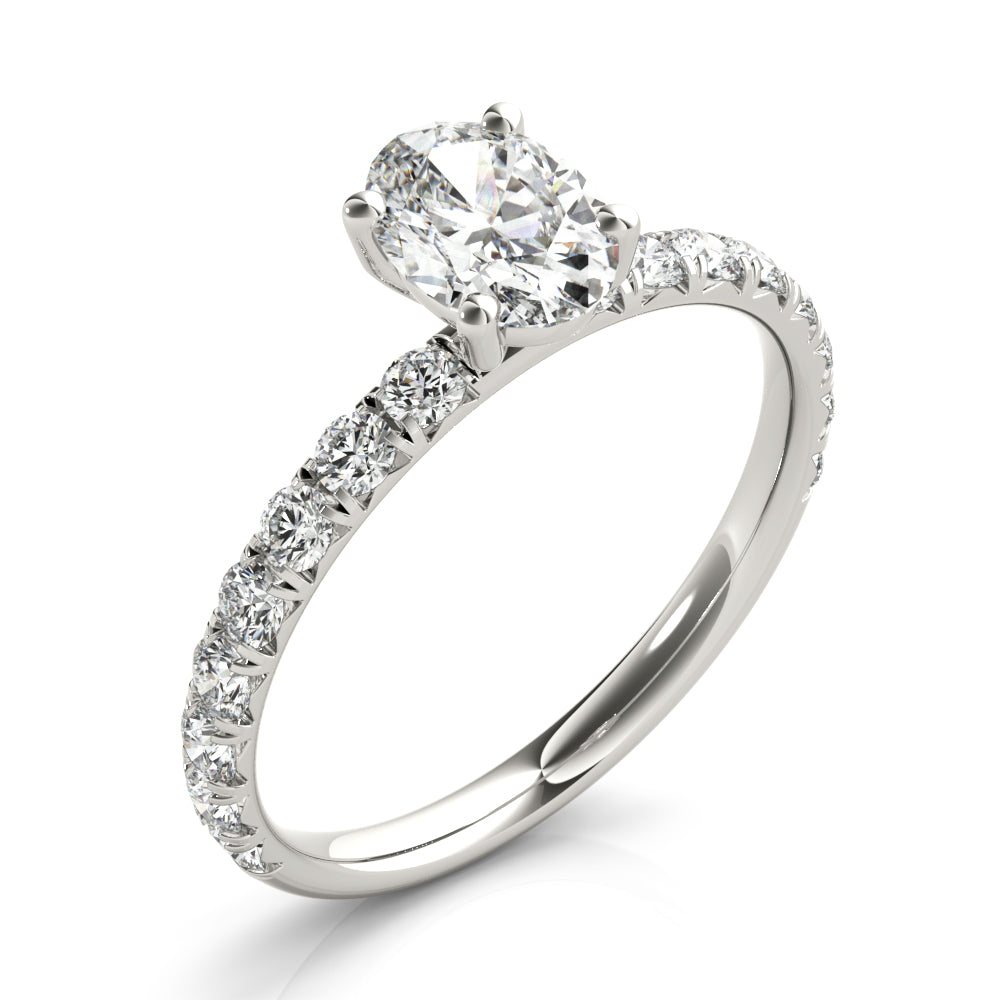 Oval Single Row For Center Diamond Engagement Ring · 1.43 ct tw