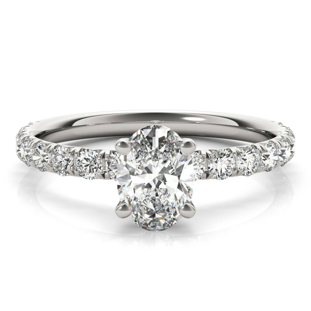 Oval Single Row For Center Diamond Engagement Ring · 2.48 ct tw