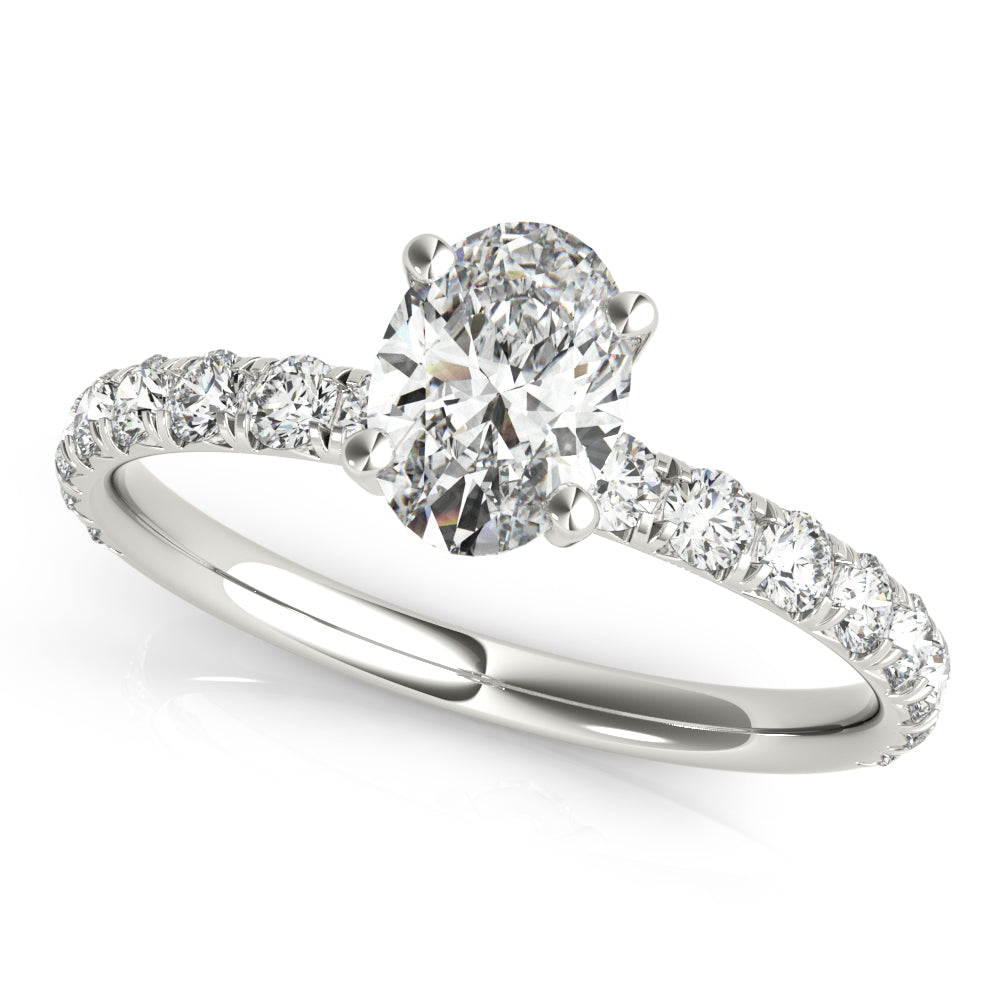 Oval Single Row For Center Diamond Engagement Ring · 1.43 ct tw