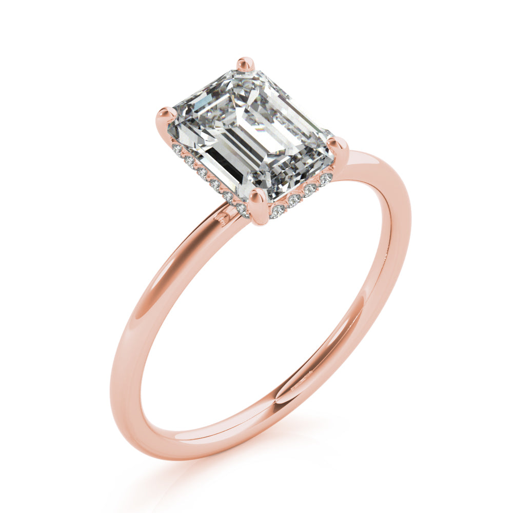 Emerald Cut Center Diamond Engagement Ring · 0.10 ct tw