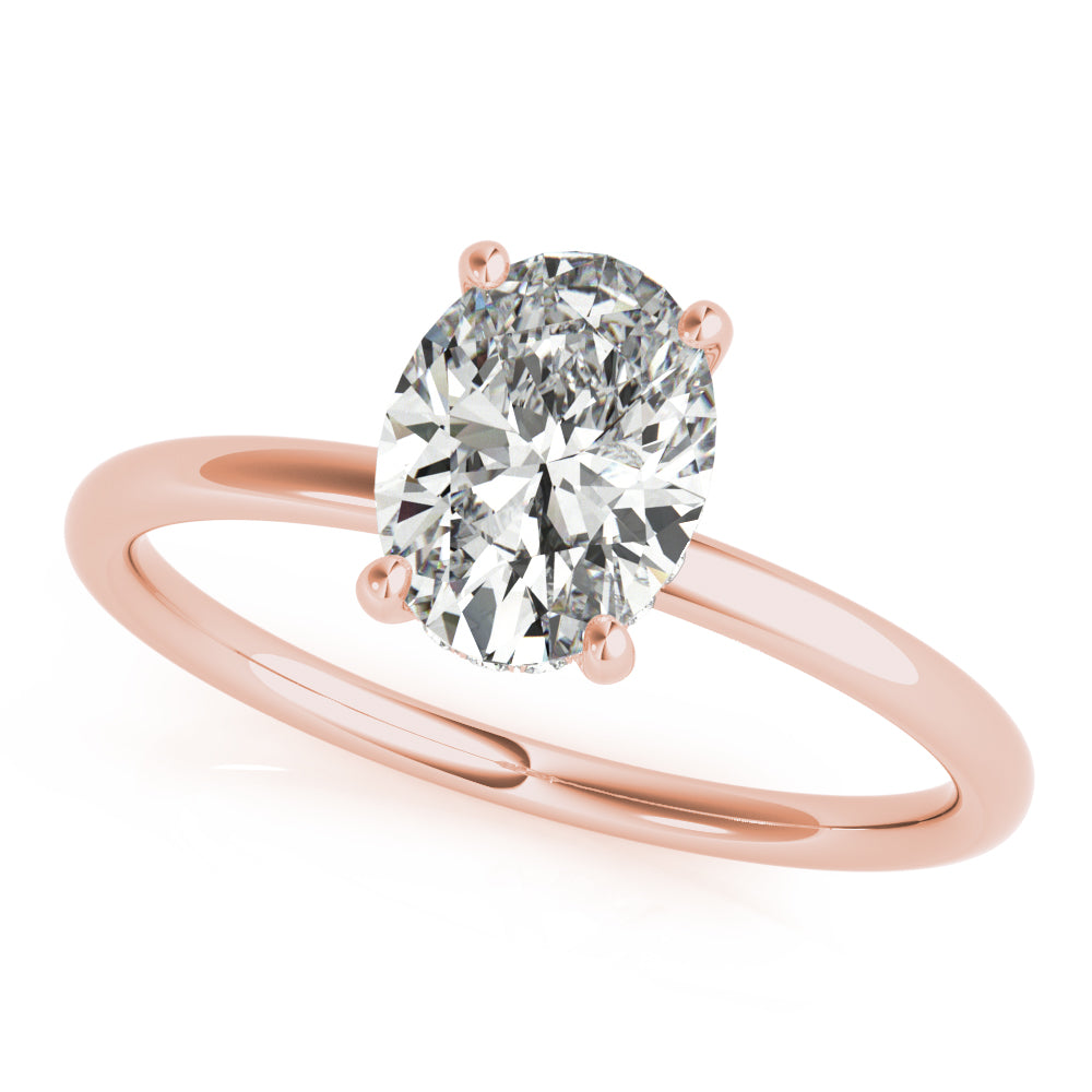 Oval Cut Center Diamond Engagement Ring · 0.09 ct tw