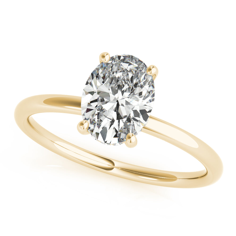 Oval Cut Center Diamond Engagement Ring · 0.09 ct tw