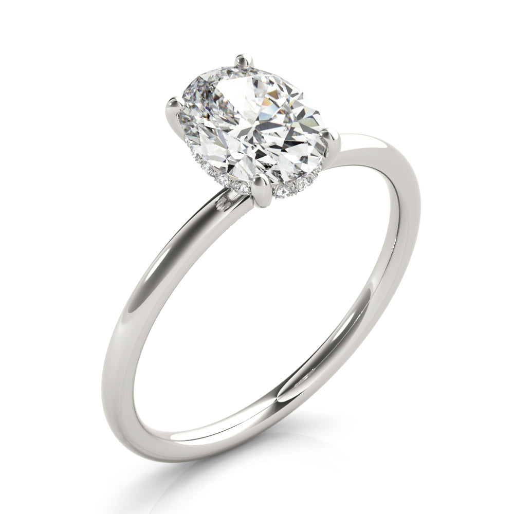 Oval Cut Center Diamond Engagement Ring · 0.09 ct tw