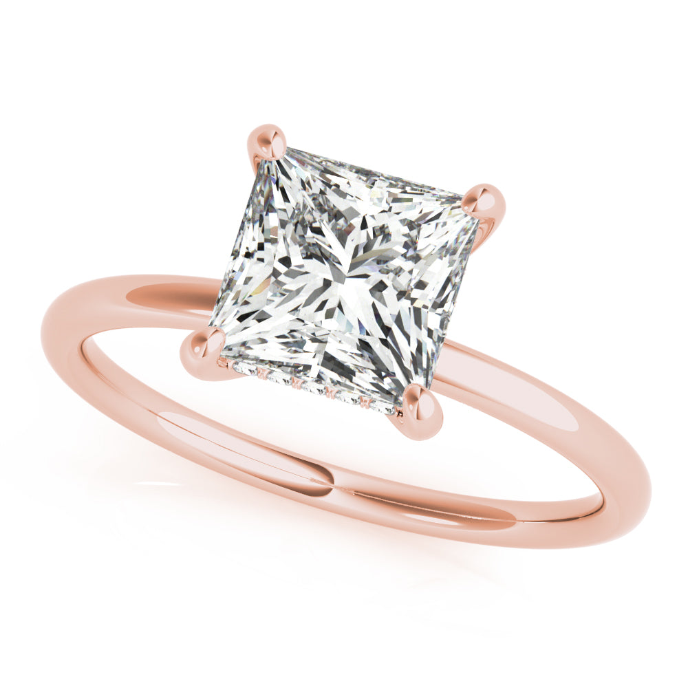Square Princess Cut Center Diamond Engagement Ring · 0.12 ct tw