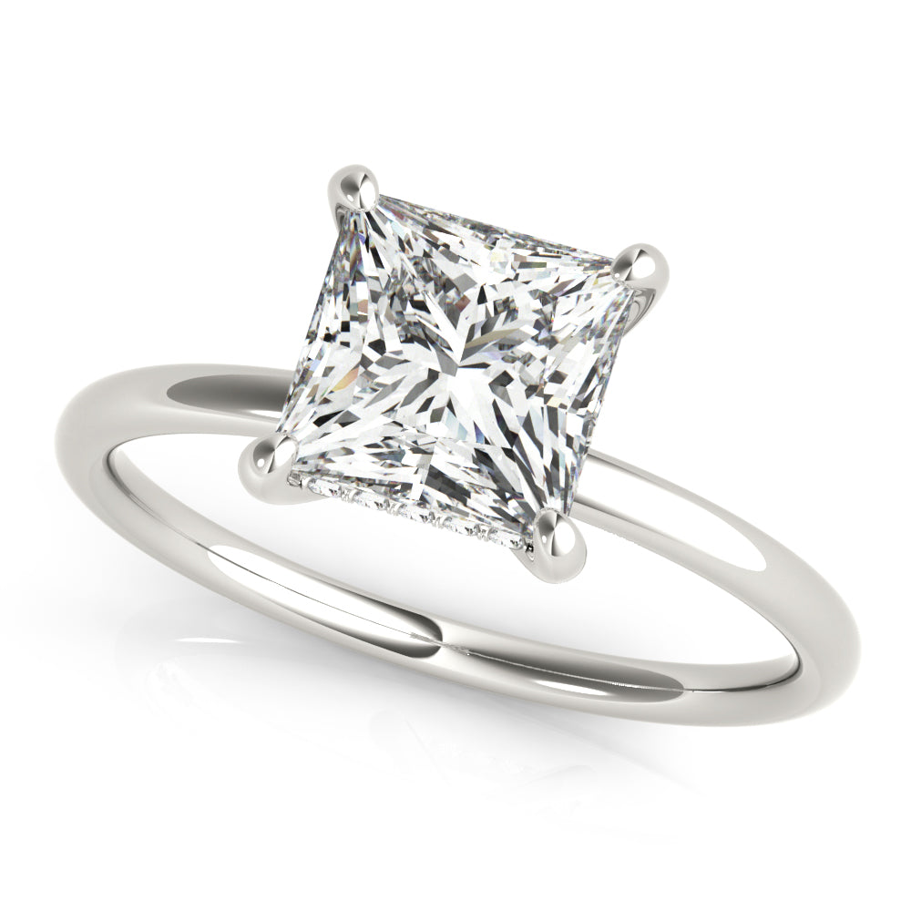 Square Princess Cut Center Diamond Engagement Ring · 0.79 ct tw