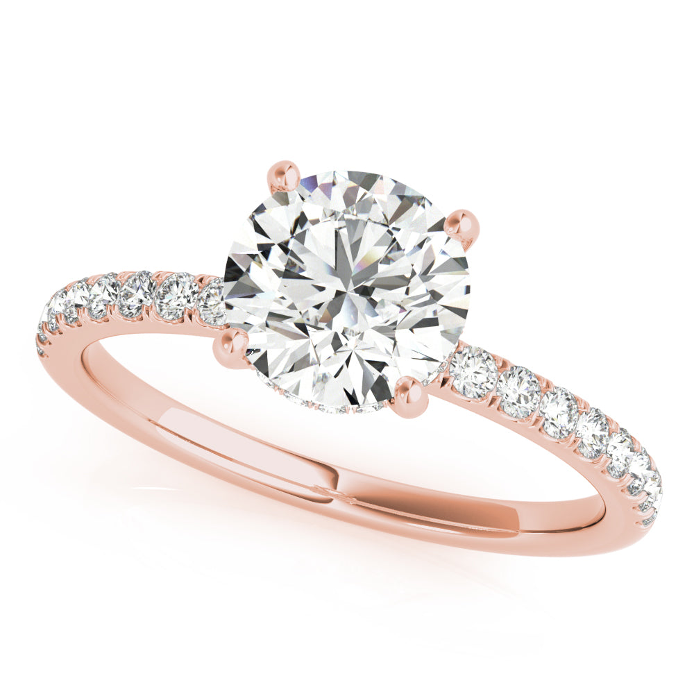 Round Single Row Center Diamond Engagement Ring · 1.01 ct tw