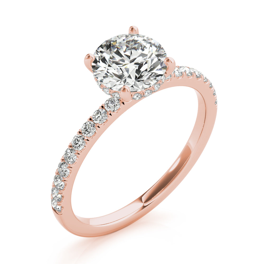 Round Single Row Center Diamond Engagement Ring · 1.01 ct tw