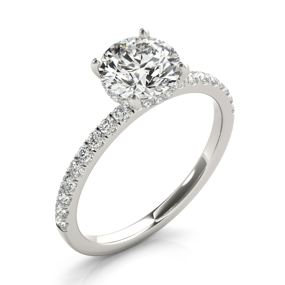 Round Single Row Center Diamond Engagement Ring · 1.01 ct tw