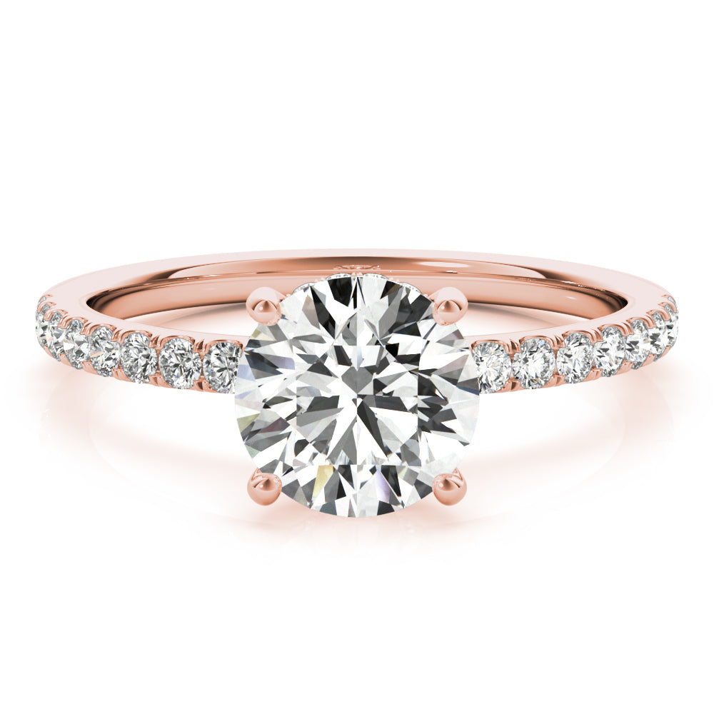 Round Single Row Center Diamond Engagement Ring · 1.01 ct tw