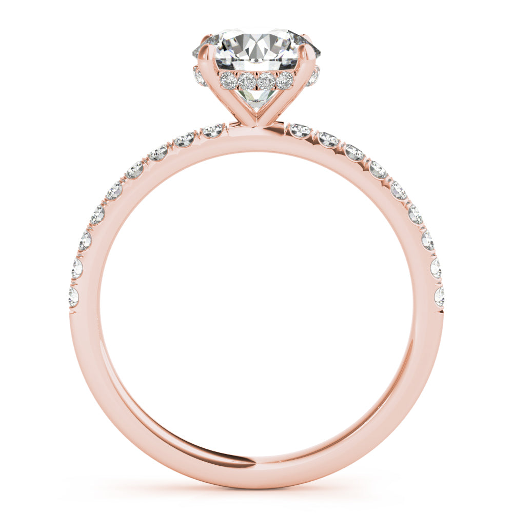 Round Single Row Center Diamond Engagement Ring · 0.77 ct tw
