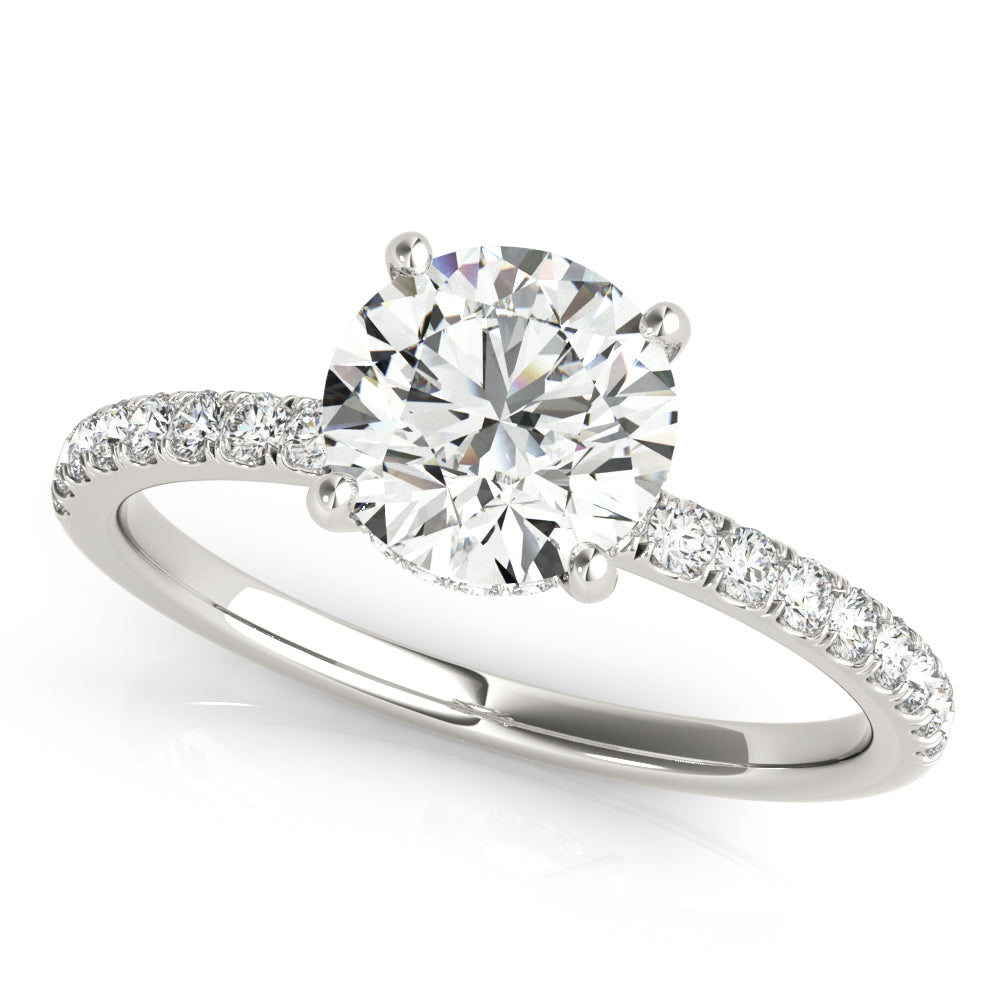 Round Single Row Center Diamond Engagement Ring · 0.49 ct tw