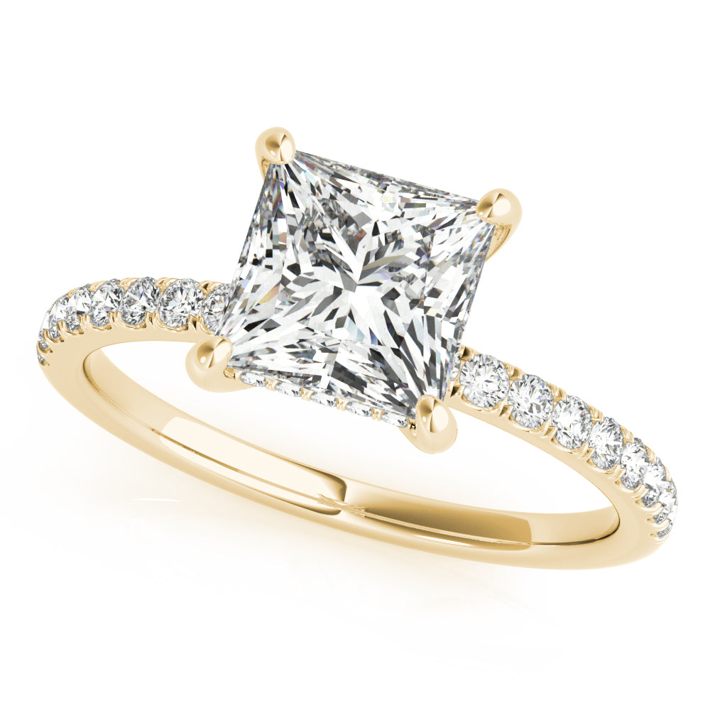Square Single Row Princess Cut Diamond Engagement Ring · 1.64 ct tw