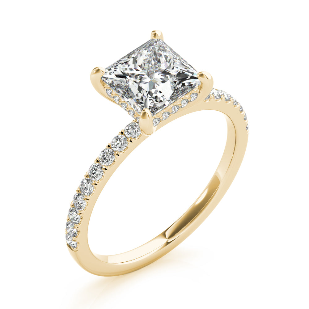 Square Single Row Princess Cut Diamond Engagement Ring · 0.86 ct tw