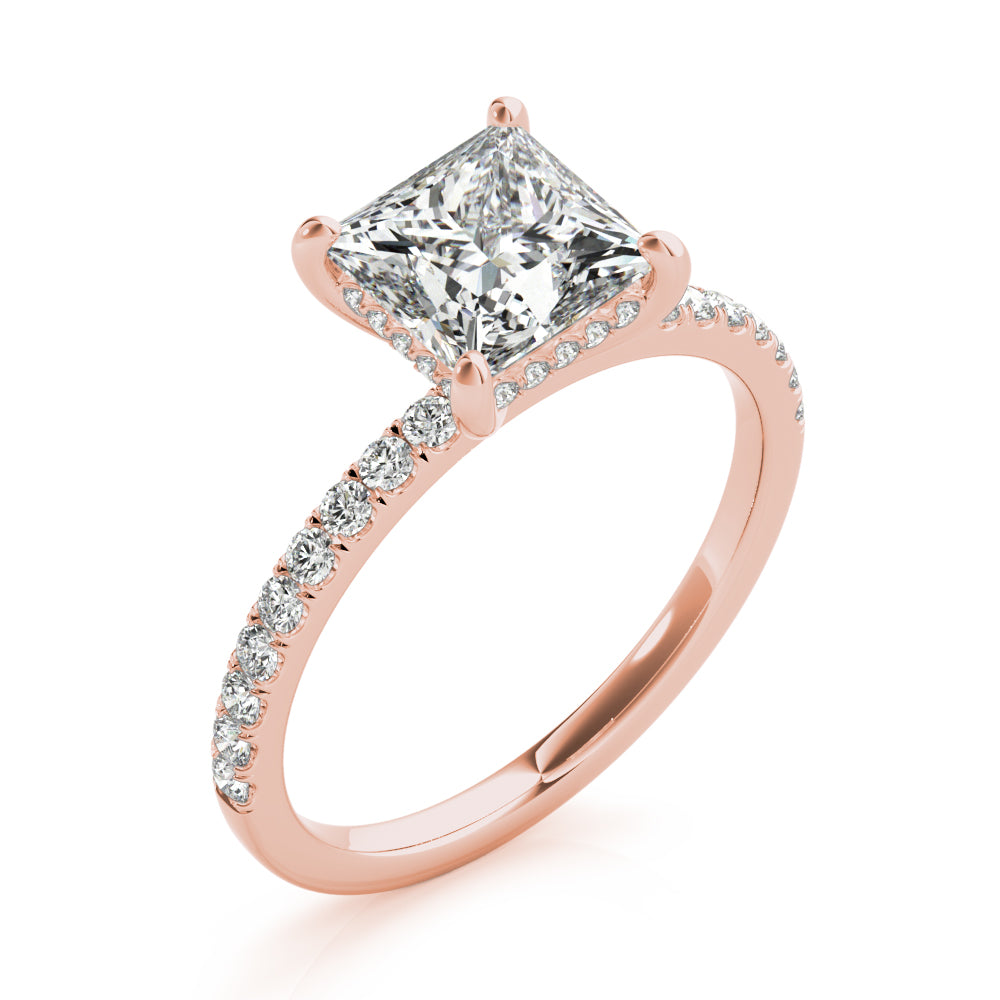 Square Single Row Princess Cut Diamond Engagement Ring · 1.64 ct tw