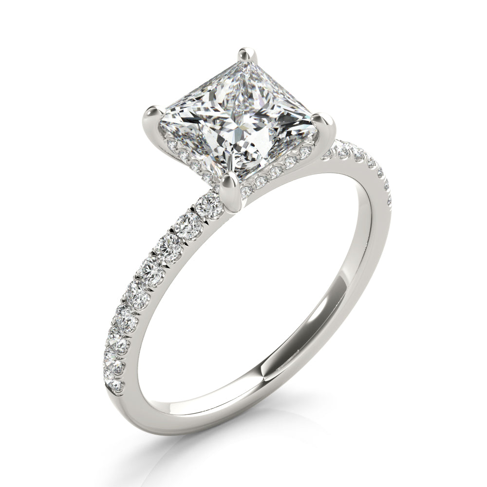 Square Single Row Princess Cut Diamond Engagement Ring · 2.10 ct tw