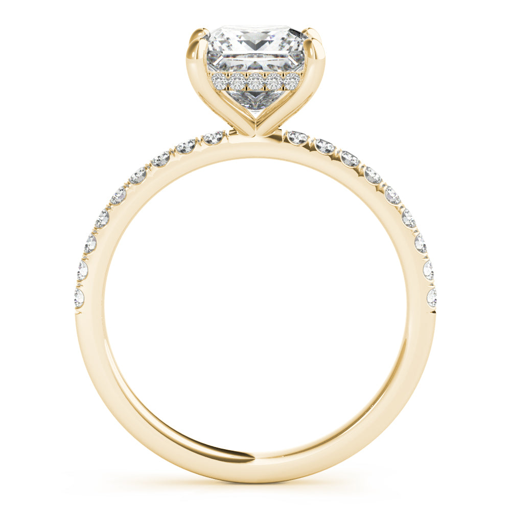 Square Single Row Princess Cut Diamond Engagement Ring · 0.86 ct tw