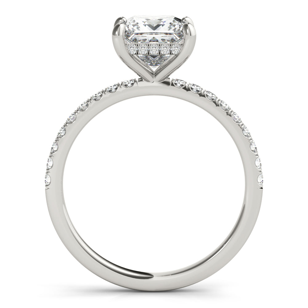 Square Single Row Princess Cut Diamond Engagement Ring · 0.86 ct tw