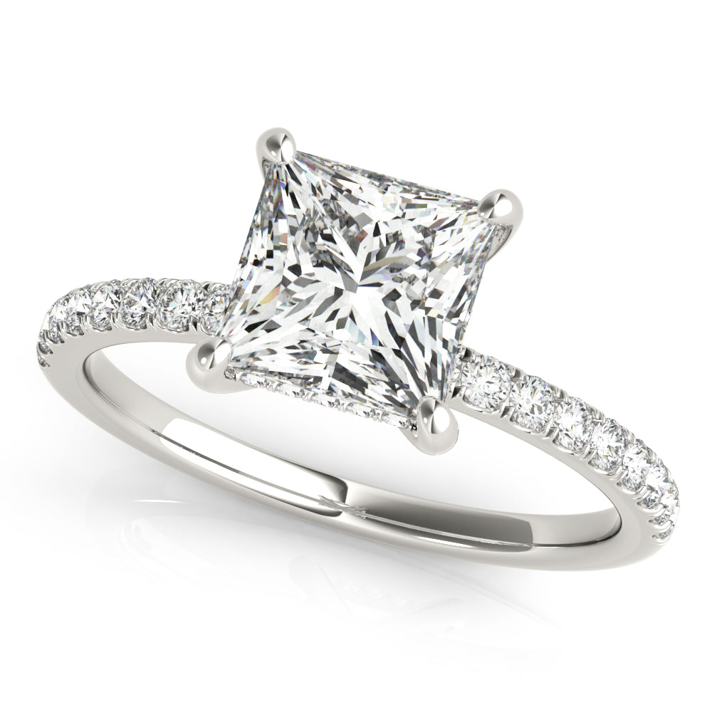Square Single Row Princess Cut Diamond Engagement Ring · 1.78 ct tw