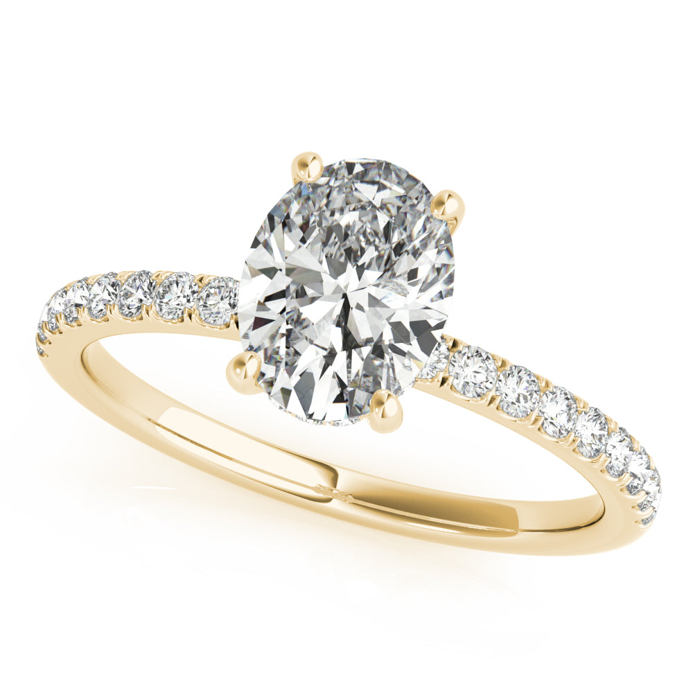 Oval Single Row Center Diamond Engagement Ring · 0.65 ct tw