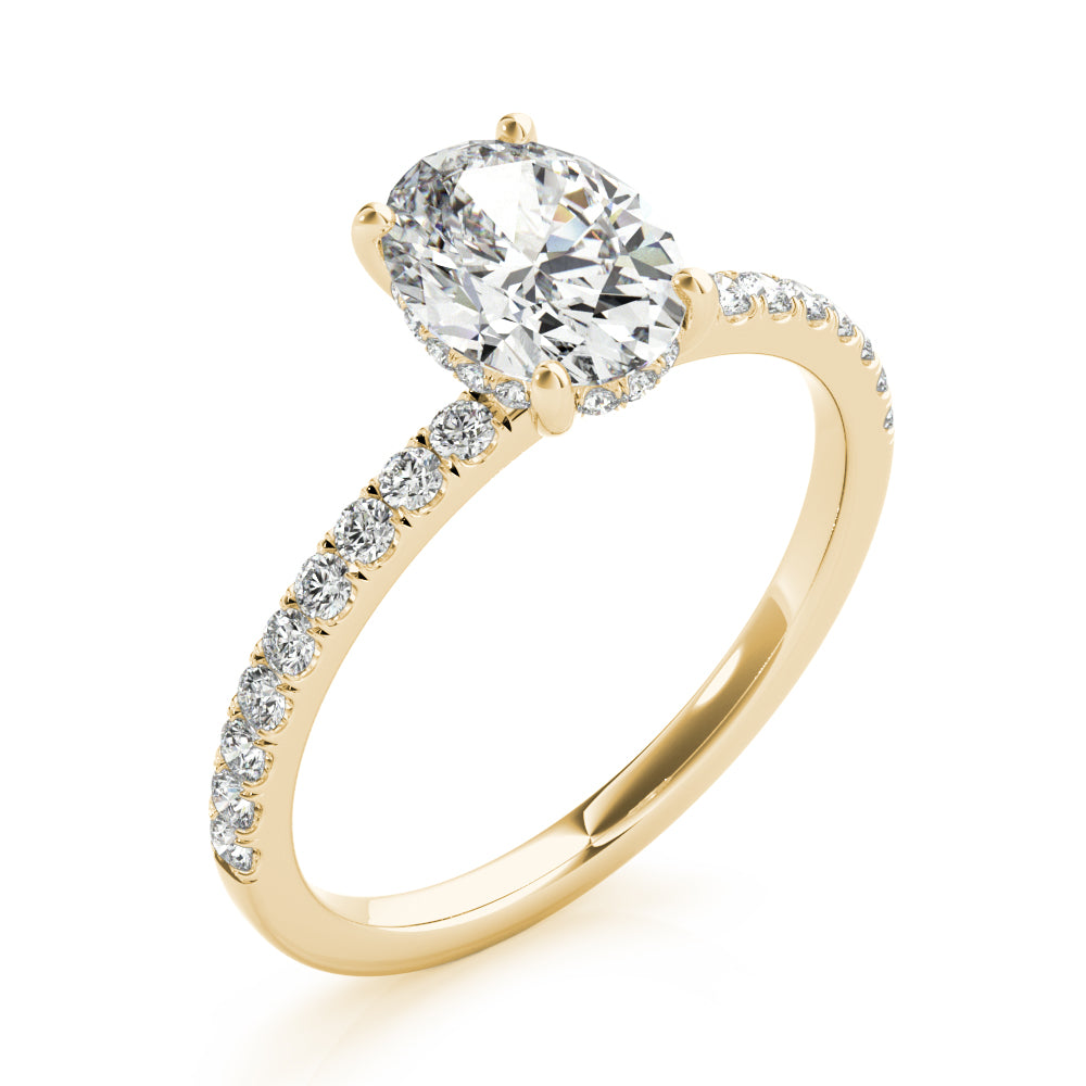 Oval Single Row Center Diamond Engagement Ring · 0.65 ct tw