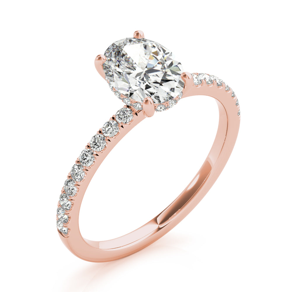 Oval Single Row Center Diamond Engagement Ring · 1.23 ct tw