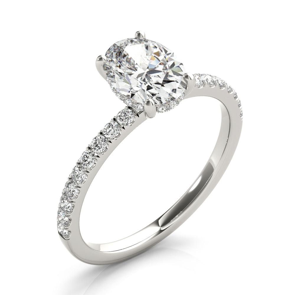 Oval Single Row Emerald Cut Diamond Engagement Ring · 0.28 ct tw