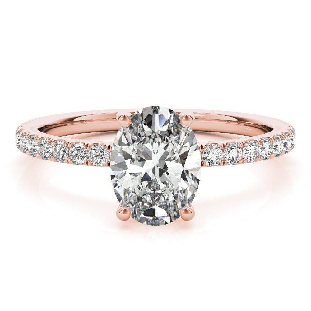 Oval Single Row Center Diamond Engagement Ring · 1.28 ct tw