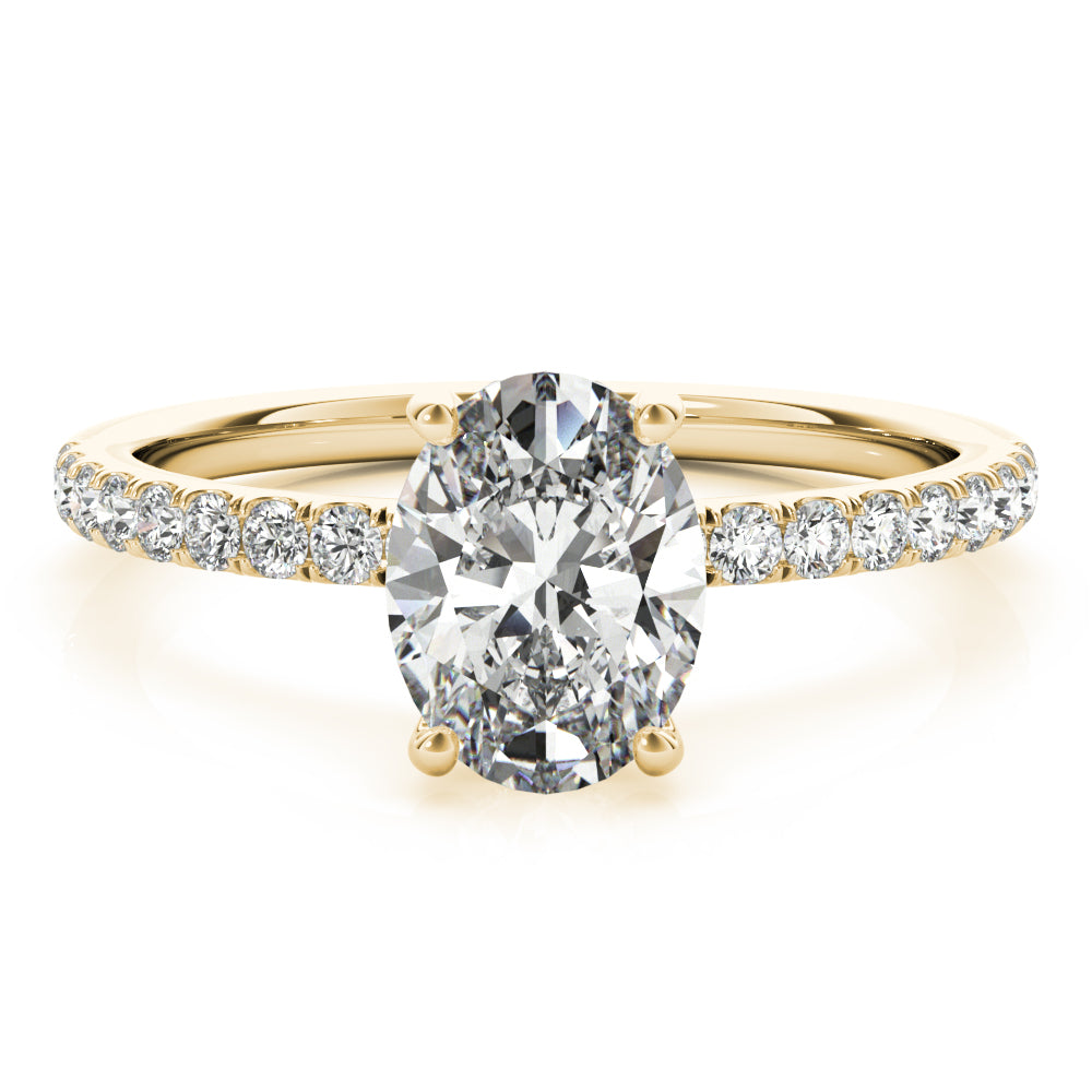 Oval Single Row Emerald Cut Diamond Engagement Ring · 0.28 ct tw