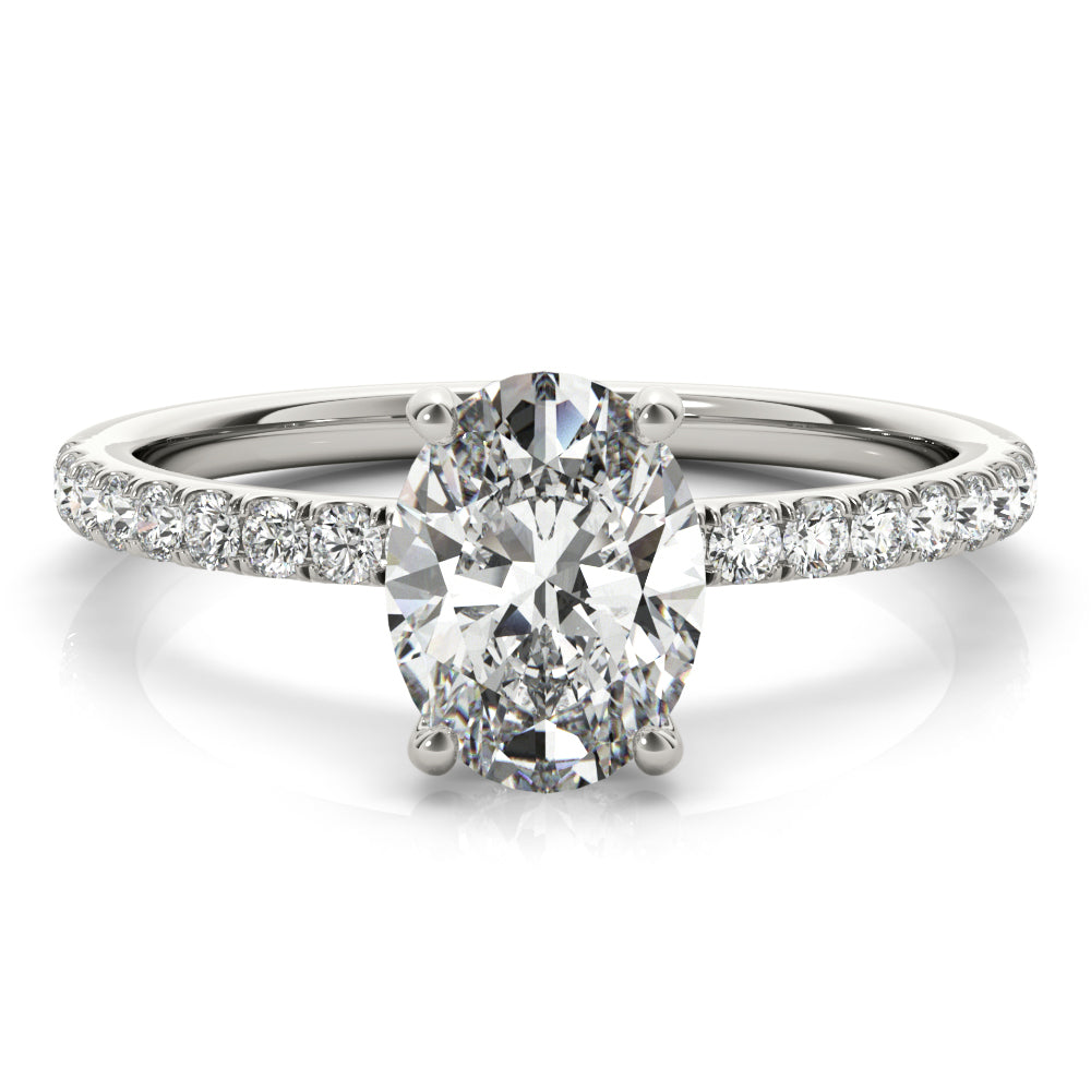 Oval Single Row Center Diamond Engagement Ring · 0.29 ct tw