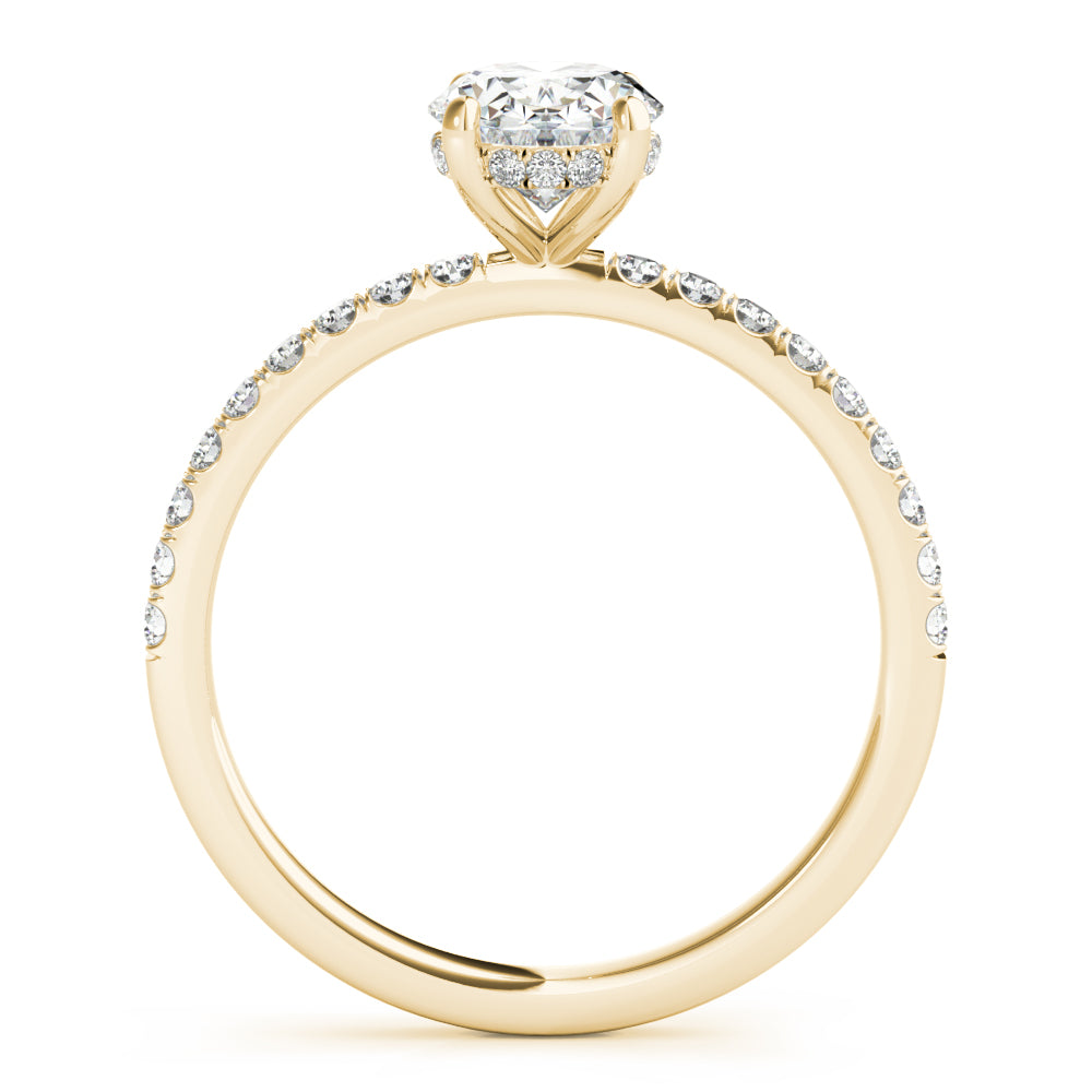 Oval Single Row Center Diamond Engagement Ring · 0.65 ct tw