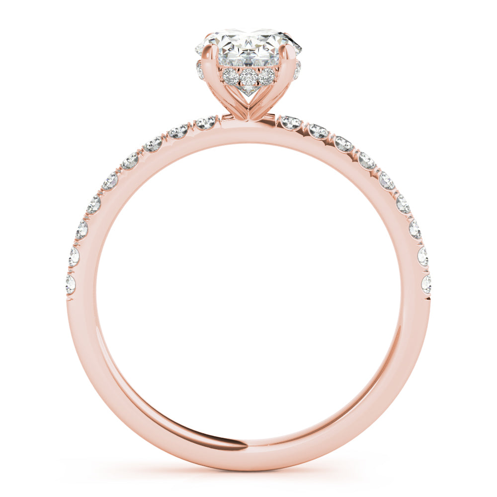 Oval Single Row Center Diamond Engagement Ring · 0.29 ct tw