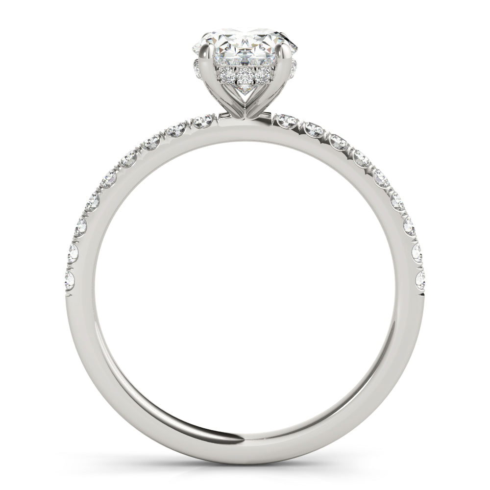 Oval Single Row Center Diamond Engagement Ring · 1.23 ct tw