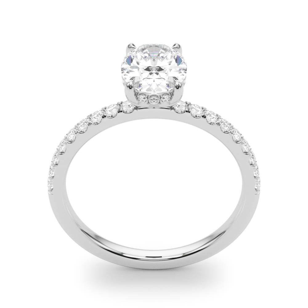 Oval Single Row Center Diamond Engagement Ring · 0.65 ct tw